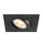SLV New Tria 75 Spot Aluminium Noir Carré | Diamètre 75mm - Convient pour 1x GU10 